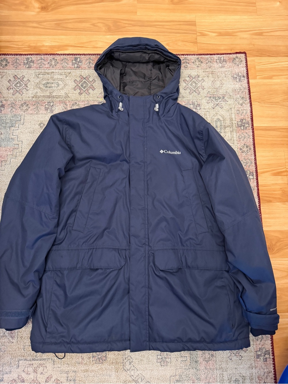 Columbia Men’s Navy Hooded Raincoat
